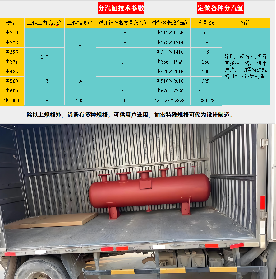 习水蒸汽分汽缸价格，分汽缸厂家，锅炉分汽缸